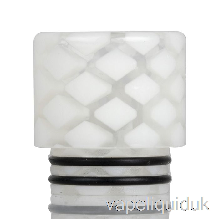 810 Clear Snakeskin Resin Drip Tip White Vape Juice